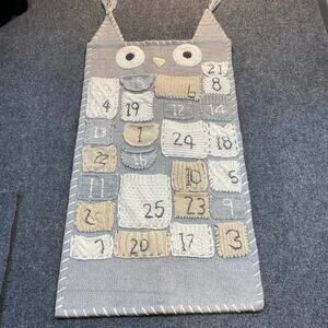 Pottery Barn Kids Owl Advent Calendar Chunky Wool Knit Christmas Door Hanger